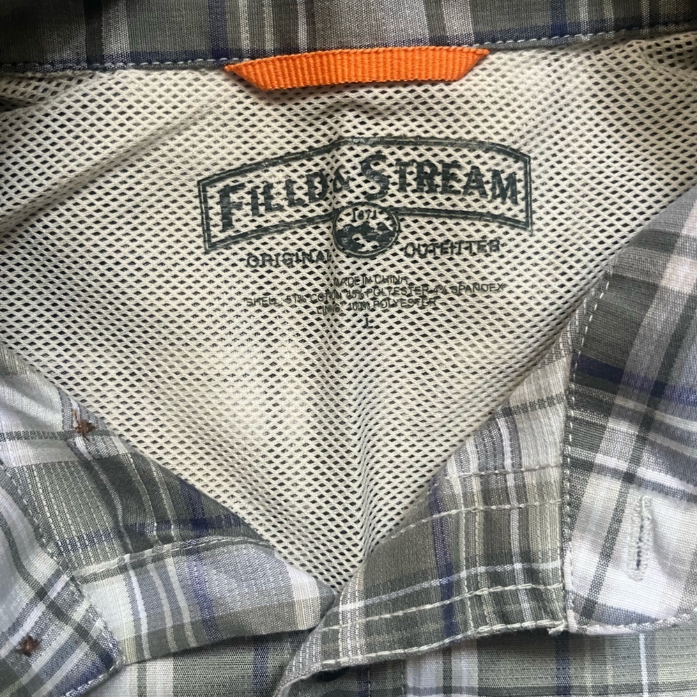 Field & Stream Men’s Short Sleeve Plaid Active Button Down Size L Hiking Summer - Picture 4 of 7